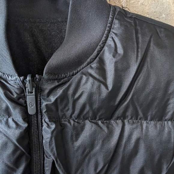 NWOT Lululemon Roam Far Wool Bomber Black Heathered Black Size 10 - Picture 5 of 14